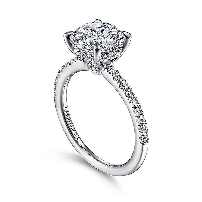14K White Gold Broderick Classic Round Diamond Engagement Ring