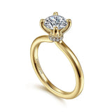14K Yellow Gold Evelynn Round Hidden Halo Diamond Engagement Ring