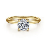 14K Yellow Gold Evelynn Round Hidden Halo Diamond Engagement Ring