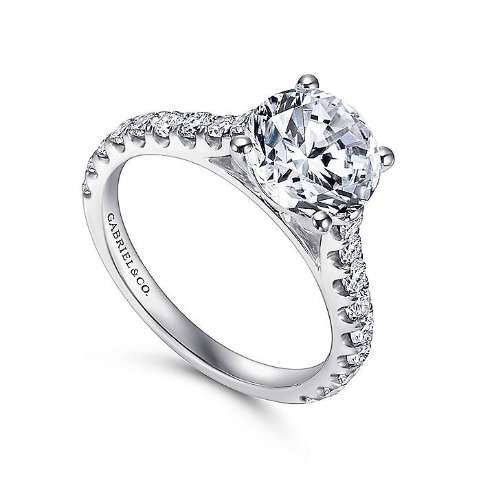 14K White Gold Luciole Classic Round Diamond Engagement Ring