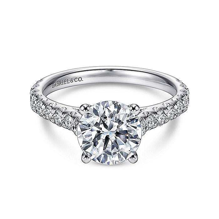 14K White Gold Luciole Classic Round Diamond Engagement Ring