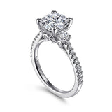 14K White Gold Chantal Three Stone Round Diamond Engagement Ring
