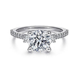 14K White Gold Chantal Three Stone Round Diamond Engagement Ring