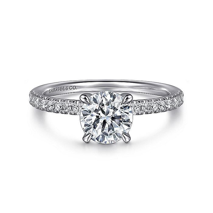 14K White Gold Stasia Round Diamond Engagement Ring