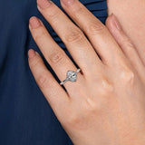 14K White Gold Blaise Three Stone Oval Diamond Engagement Ring