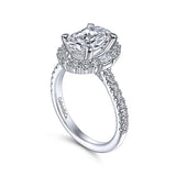 14K White Gold Hamilton Halo Oval Diamond Engagement Ring