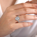 14K White Gold Hamilton Halo Oval Diamond Engagement Ring