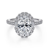 14K White Gold Hamilton Oval Halo Diamond Engagement Ring