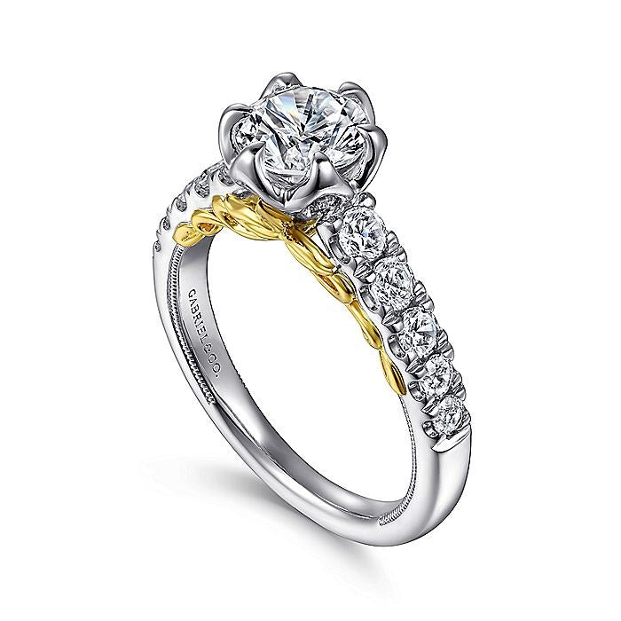 14K White Gold Basia Classic Round Diamond Engagement Ring