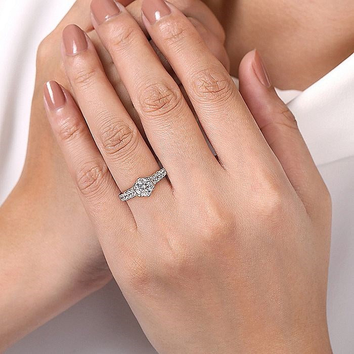 14K White Gold Basia Classic Round Diamond Engagement Ring