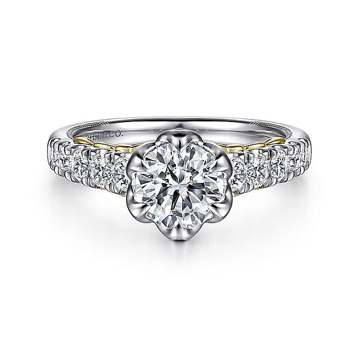 14K White Gold Basia Classic Round Diamond Engagement Ring