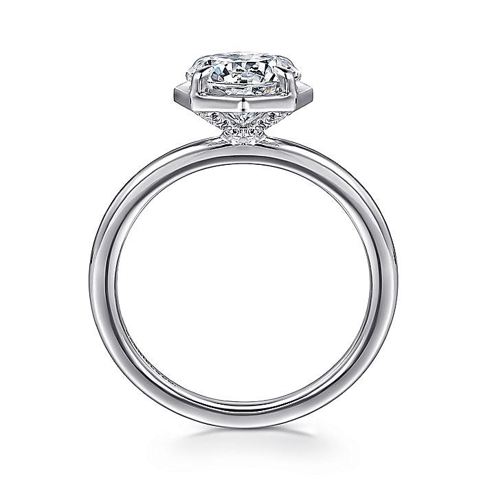 14K White Gold Cassi Hidden Halo Round Diamond Engagement Ring