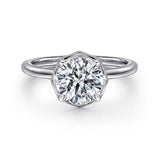 14K White Gold Cassi Hidden Halo Round Diamond Engagement Ring