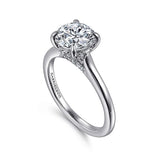 14K White Gold Ericka Hidden Halo Round Diamond Engagement Ring
