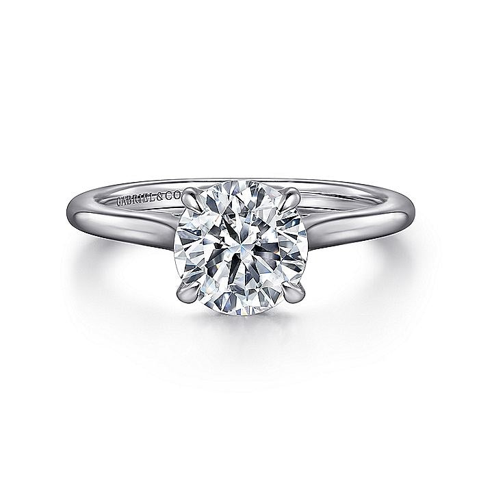 14K White Gold Ericka Hidden Halo Round Diamond Engagement Ring
