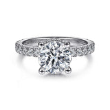 14K White Gold Ellis Hidden Halo Round Diamond Engagement Ring