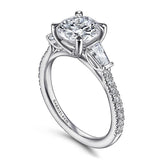 14K White Gold Tierra Three Stone Diamond Engagement Ring
