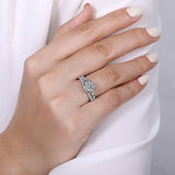 14K White Gold Tierra Three Stone Diamond Engagement Ring