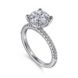 14K White Gold Amata Classic Round Diamond Engagement Ring