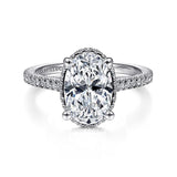 14K White Gold Camden Hidden Halo Oval Diamond Engagement Ring