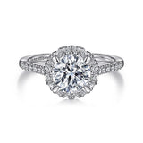 14K White Gold Nicia Halo Round Diamond Engagement Ring