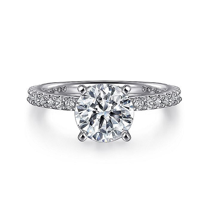 14K White Gold Logan Round Diamond Engagement Ring