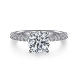 14K White Gold Logan Classic Round Natural Diamonds Engagement Ring