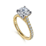 14K White And Yellow Gold Erica Round Diamond Engagement Ring