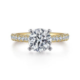 14K Yellow And White Gold Erica Classic Round Diamond Engagement Ring