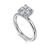 14K White Gold Daniele Round Diamond Hidden Halo Engagement Ring
