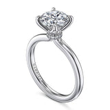 14K White Gold Evelynn Solitaire Round Natural Diamonds Engagement Ring