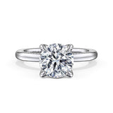 14K White Gold Evelynn Solitaire Round Natural Diamonds Engagement Ring