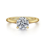 14K Yellow Gold Ericka Round Diamond Hidden Halo Engagement Ring