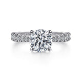 14K White Gold Avery Classic Round Diamond Engagement Ring