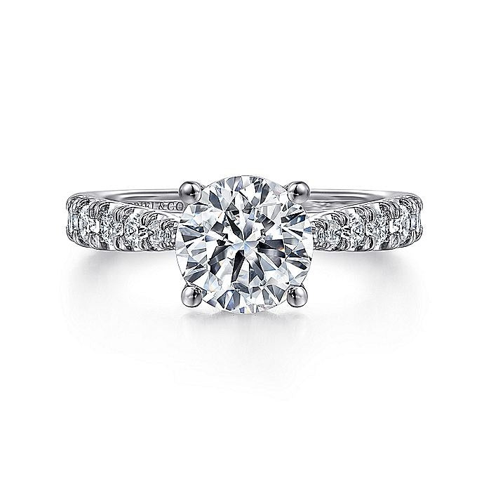 14K White Gold Avery Classic Round Diamond Engagement Ring