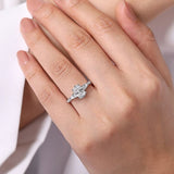 14K White Gold Sookie Three Stone Oval Diamond Engagement Ring