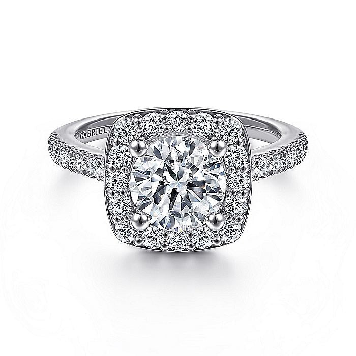 14K White Gold Lyla Halo Round Diamond Engagement Ring