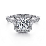 14K White Gold Lyla Halo Round Diamond Engagement Ring