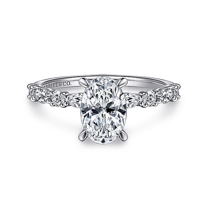 14K White Gold Juliet Classic Oval Diamond Engagement Ring