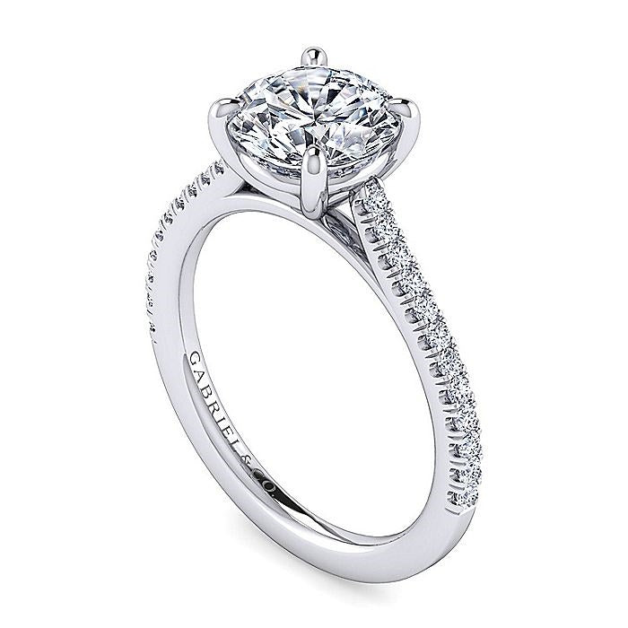 14K White Gold Abbie Classic Round Diamond Engagement Ring