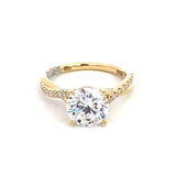 14K Yellow And White Gold Twist Round Diamond Engagement Ring