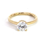 14K White Gold Hidden Halo Diamond Engagement Ring