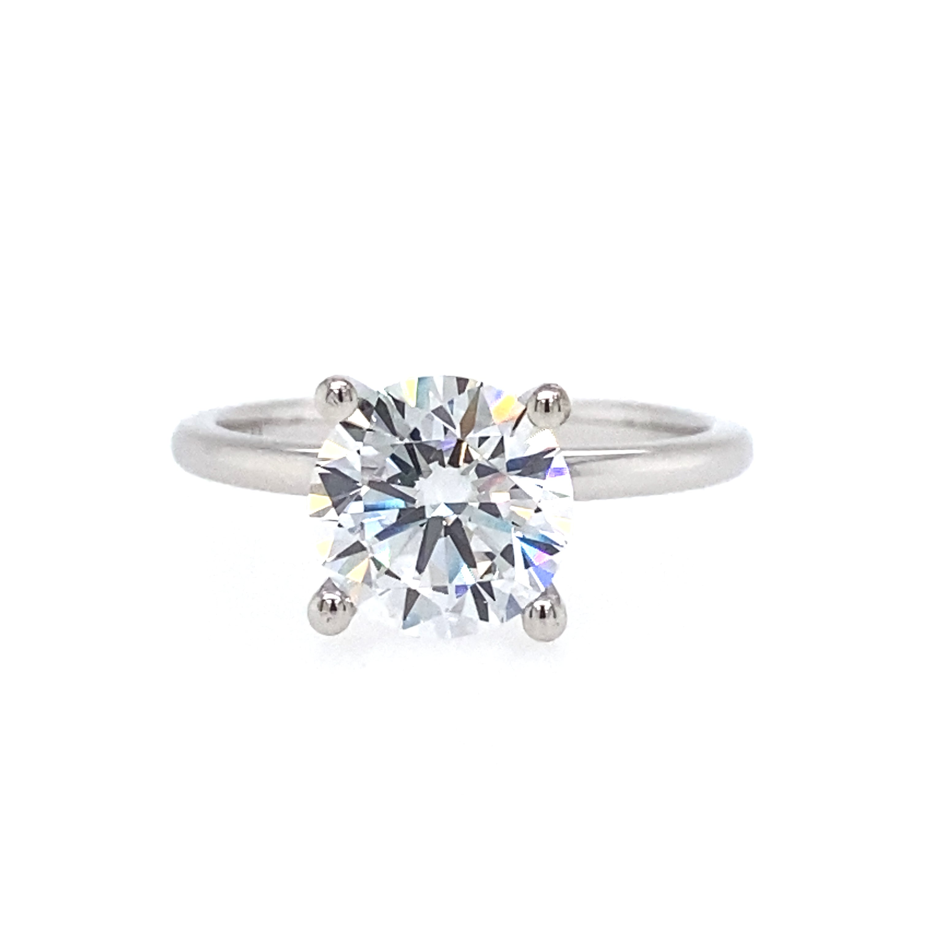 14K White Gold ‘Evalia’ Solitaire Engagement Ring