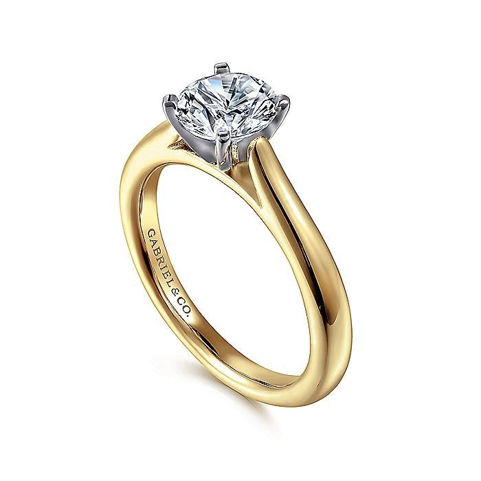 14K Yellow And White Gold Michelle Round Diamond Engagement Ring
