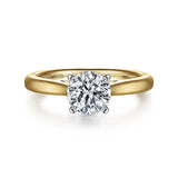 14K Yellow And White Gold Michelle Round Diamond Engagement Ring