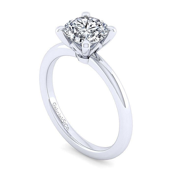 14K White Gold Ali Round Diamond Engagement Ring