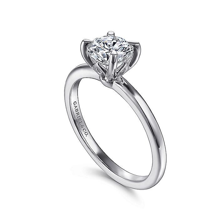 14K White Gold Ali Round Diamond Engagement Ring