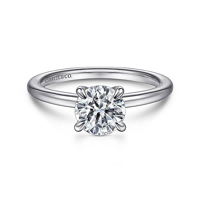14K White Gold Ali Round Diamond Engagement Ring