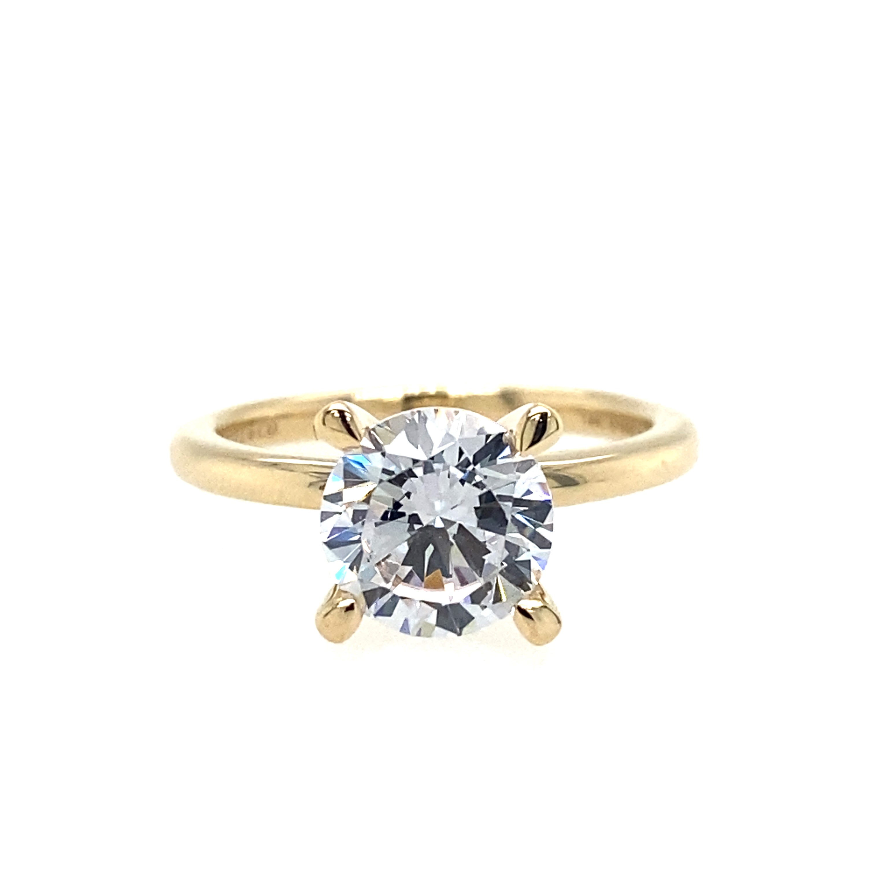 14K Yellow Gold Ali Round Diamond Engagement Ring