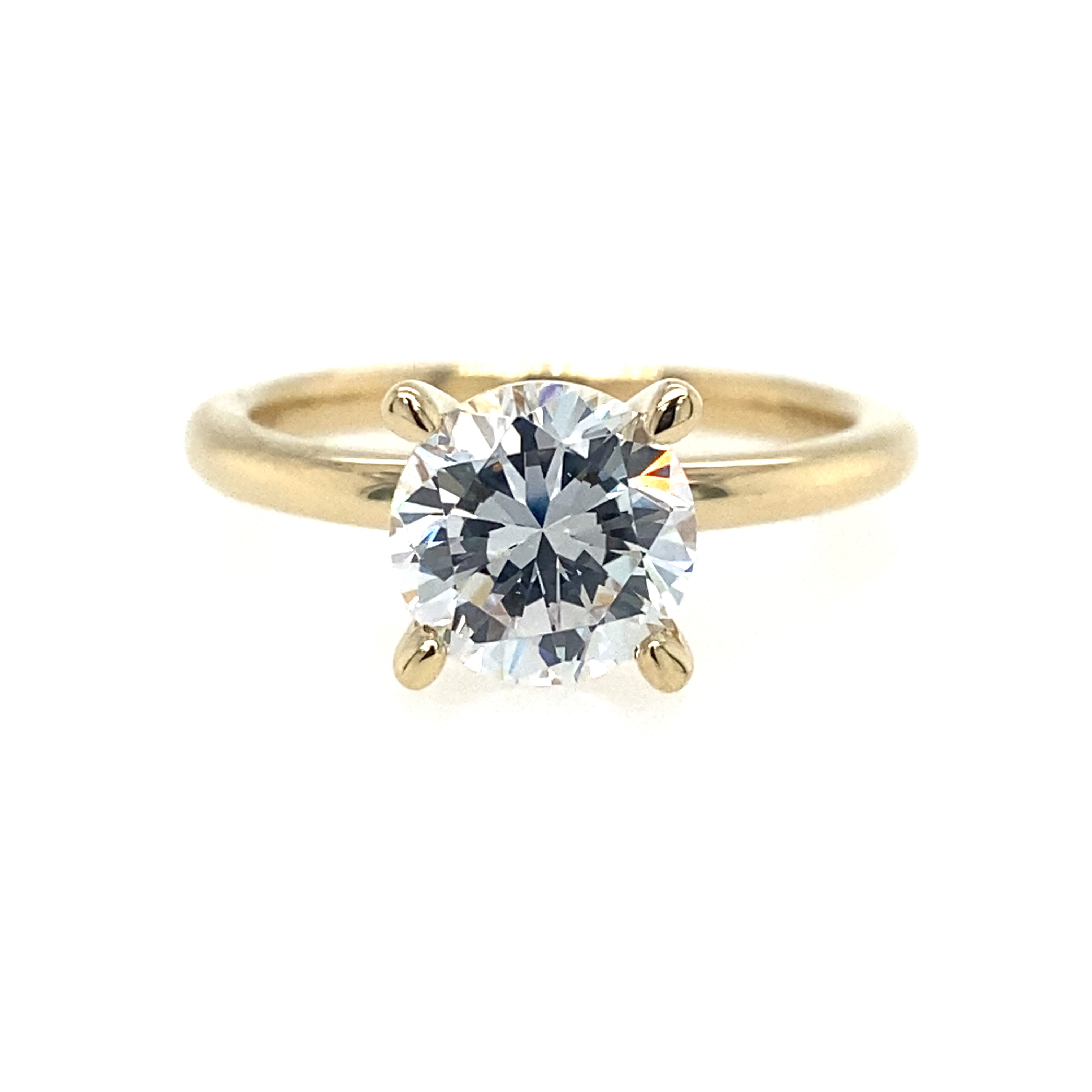 14K Yellow Gold Ali Round Diamond Engagement Ring